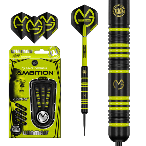 Winmau MvG Ambition Black Coated Brass Darts-tikat