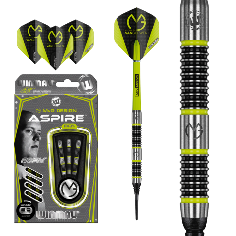 Winmau MvG Aspire 80% Tungsten 20g Soft Tip Darts-tikat