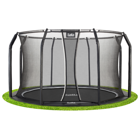 Salta Trampoliini Royal Baseground Ø366 cm, musta, sis. Turvaverkon